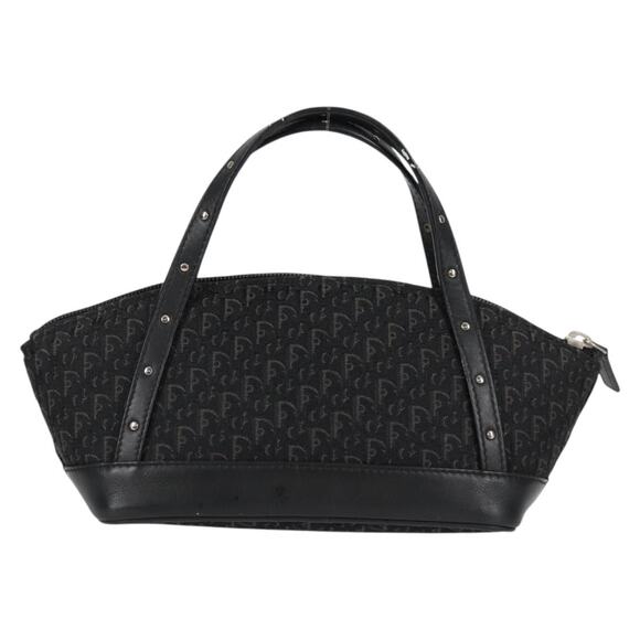 DIOR Trotter Canvas Hand Bag Black Silver - Picture 2 of 12